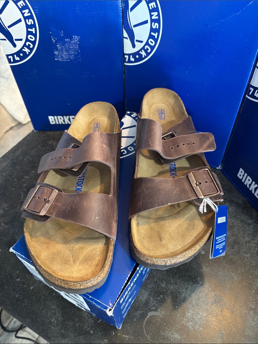 Birkenstock Arizona Soft Footbed Habana Leather Sandals Men’s 11 EU 44